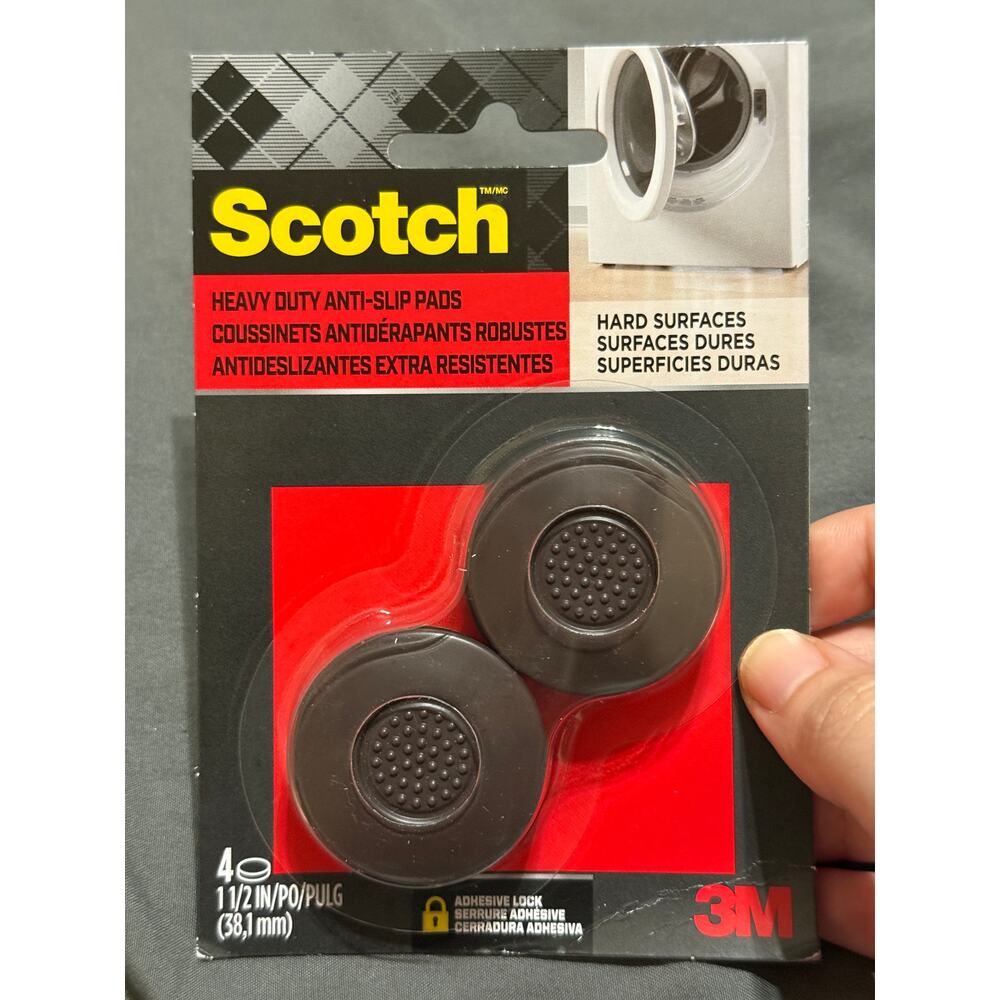Scotch Heavy Duty Anti-Skid Anti-Skid 4 -Pack 1.5” Brown Plastic Gripper Pads
